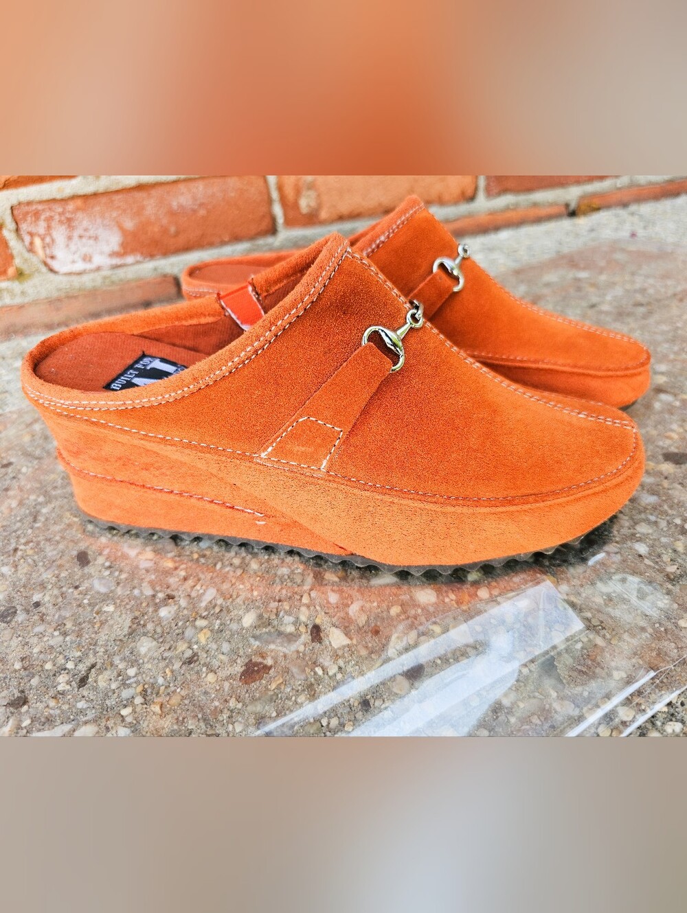 AJ Valenci Burnt Orange Suede Platform Mule Clogs – Size 6.5W